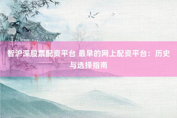 智沪深股票配资平台 最早的网上配资平台:历史与选择指南