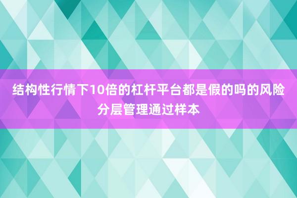 结构性行情下10倍的杠杆平台都是假的吗的风险分层管理通过样本