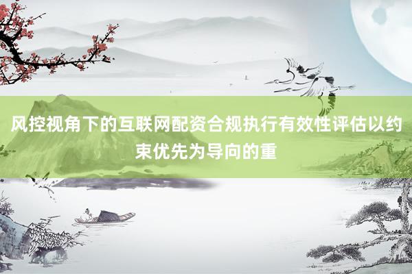 风控视角下的互联网配资合规执行有效性评估以约束优先为导向的重