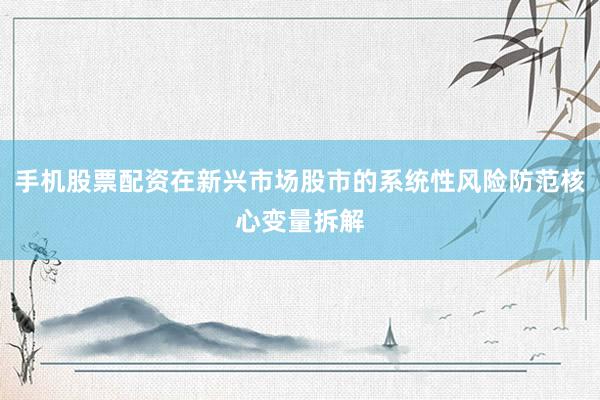手机股票配资在新兴市场股市的系统性风险防范核心变量拆解