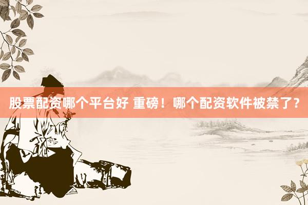 股票配资哪个平台好 重磅！哪个配资软件被禁了？