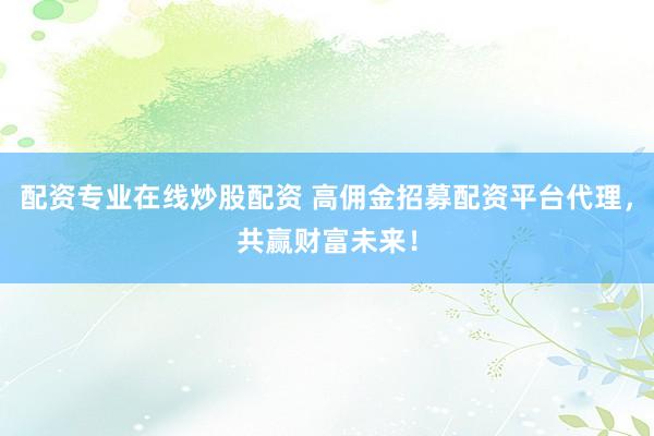 配资专业在线炒股配资 高佣金招募配资平台代理，共赢财富未来！